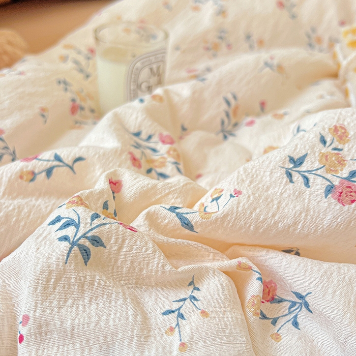 91家纺网 家纺一手货源 找家纺 水木坊 2025春夏新款A云感皱皱纱黑花边夏被夏凉被空调被（含买家秀） 邂逅-春风十里