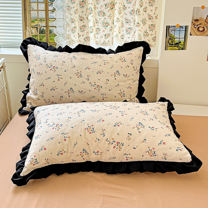 91家纺网 家纺一手货源 找家纺 水木坊 2025春夏新款A云感皱皱纱黑花边夏被夏凉被空调被（含买家秀） 邂逅-春风十里