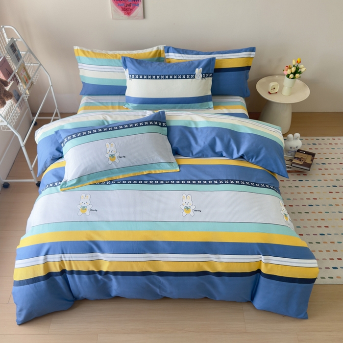 91家纺网 家纺一手货源 找家纺 （总）新款12868全棉学生宿舍三件套卡通纯棉四件套