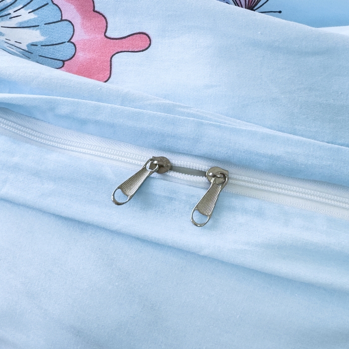 91家纺网 家纺一手货源 找家纺 新款12868全棉学生宿舍三件套卡通纯棉四件套 蝶舞-兰