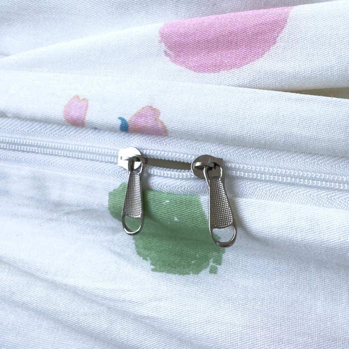 91家纺网 家纺一手货源 找家纺 新款12868全棉学生宿舍三件套卡通纯棉四件套 蝶舞-米黄