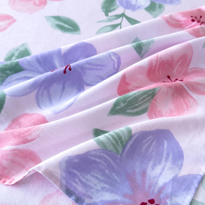 91家纺网 家纺一手货源 找家纺 新款12868全棉学生宿舍三件套卡通纯棉四件套 蔷薇花粉