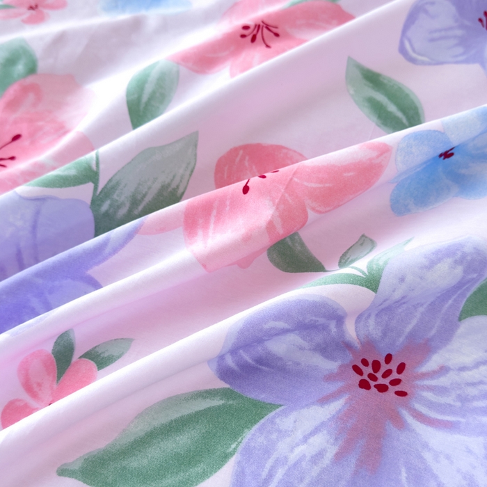 91家纺网 家纺一手货源 找家纺 新款12868全棉学生宿舍三件套卡通纯棉四件套 蔷薇花粉