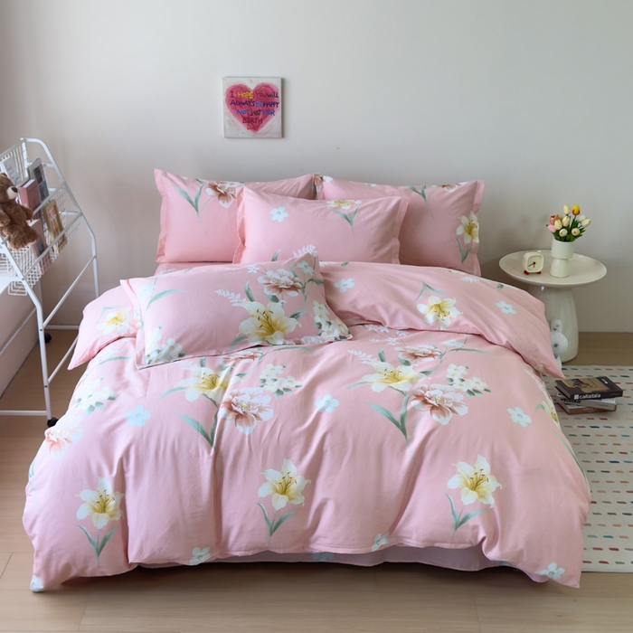 91家纺网 家纺一手货源 找家纺 新款12868全棉学生宿舍三件套卡通纯棉四件套 圣洁