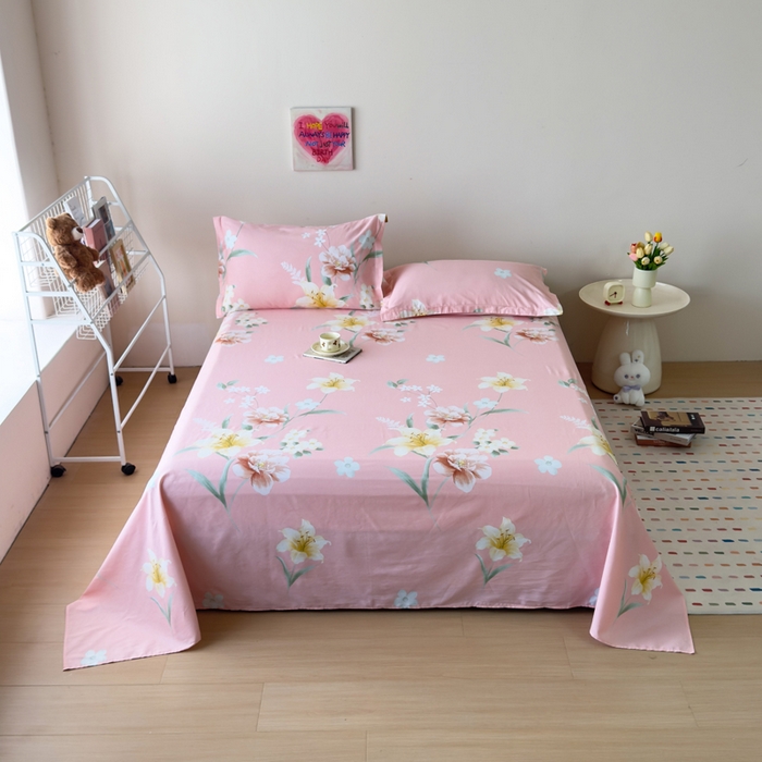 91家纺网 家纺一手货源 找家纺 新款12868全棉学生宿舍三件套卡通纯棉四件套 圣洁