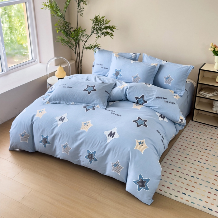 91家纺网 家纺一手货源 找家纺 新款12868全棉学生宿舍三件套卡通纯棉四件套 星雨