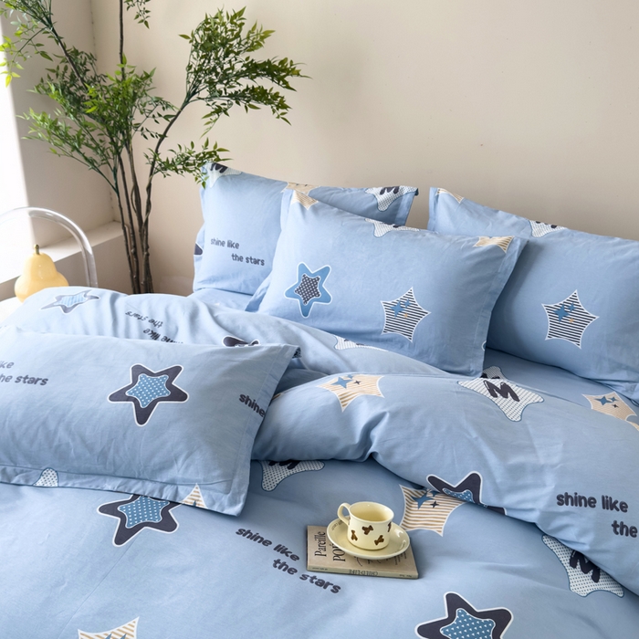 91家纺网 家纺一手货源 找家纺 新款12868全棉学生宿舍三件套卡通纯棉四件套 星雨