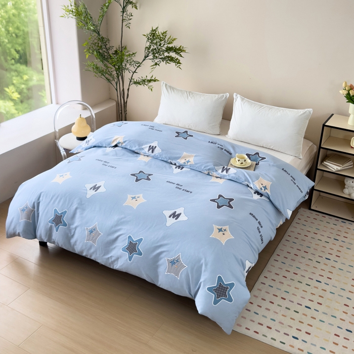 91家纺网 家纺一手货源 找家纺 新款12868全棉学生宿舍三件套卡通纯棉四件套 星雨