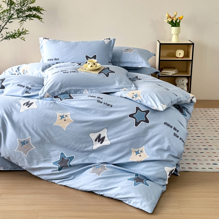 91家纺网 家纺一手货源 找家纺 新款12868全棉学生宿舍三件套卡通纯棉四件套 星雨