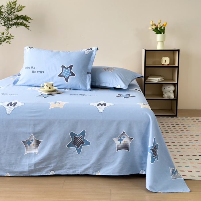 91家纺网 家纺一手货源 找家纺 新款12868全棉学生宿舍三件套卡通纯棉四件套 星雨