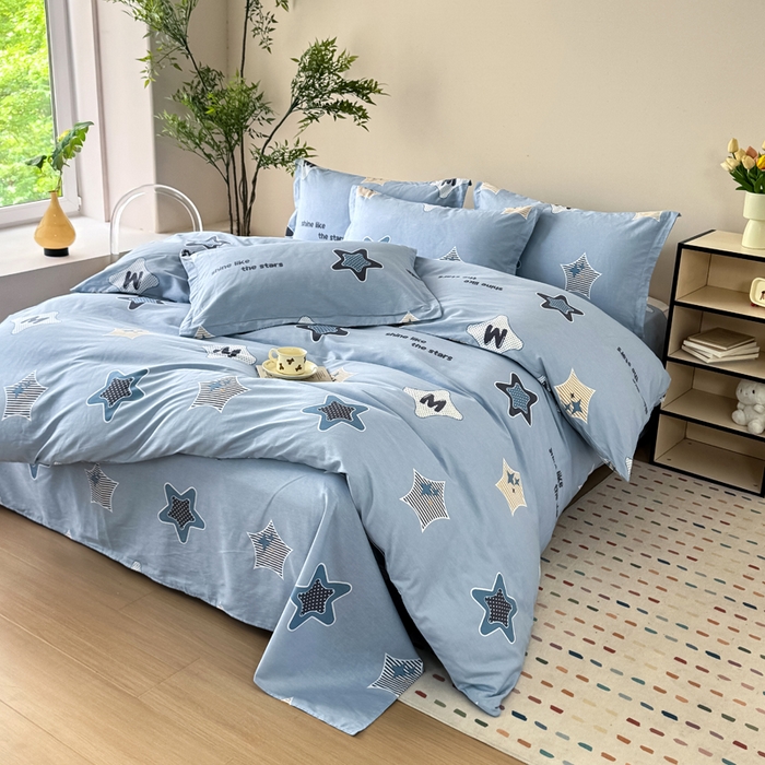 91家纺网 家纺一手货源 找家纺 新款12868全棉学生宿舍三件套卡通纯棉四件套 星雨