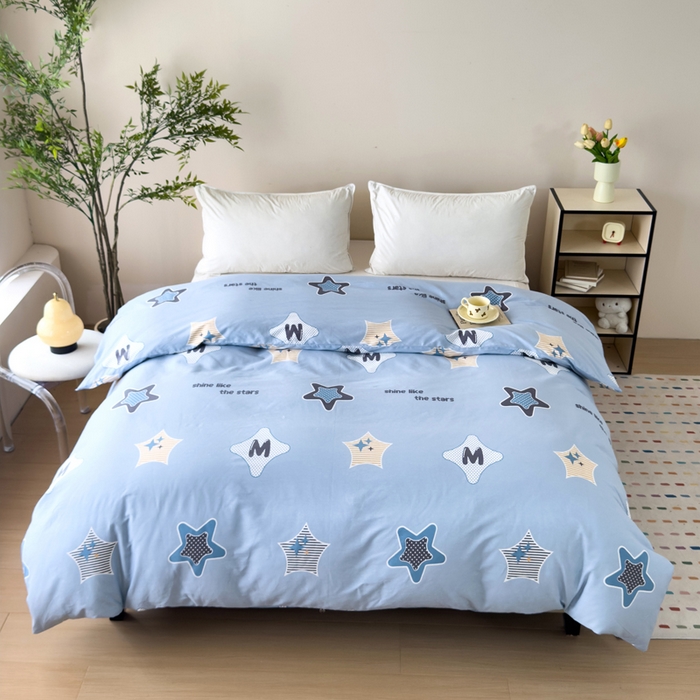 91家纺网 家纺一手货源 找家纺 新款12868全棉学生宿舍三件套卡通纯棉四件套 星雨