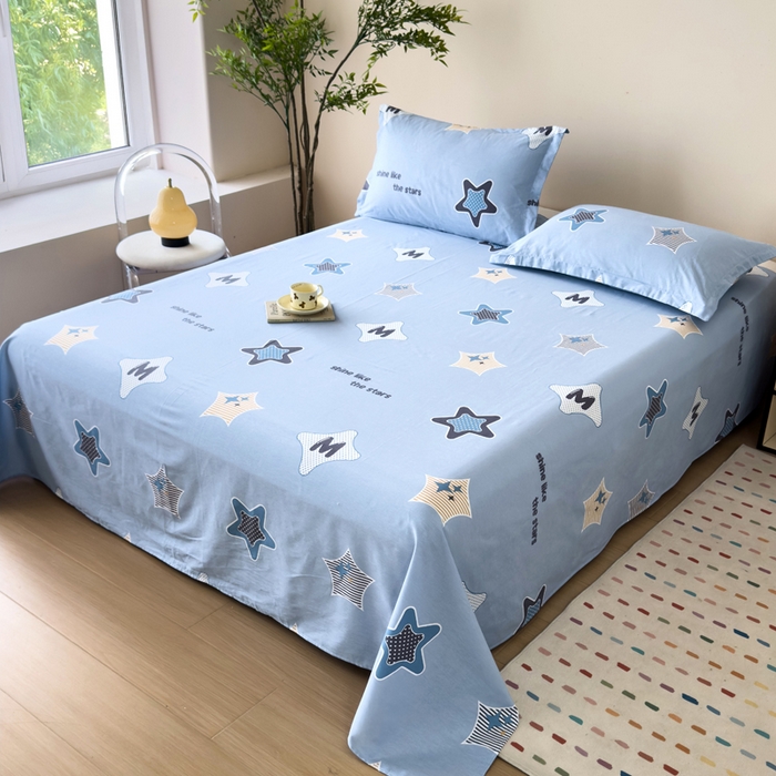 91家纺网 家纺一手货源 找家纺 新款12868全棉学生宿舍三件套卡通纯棉四件套 星雨