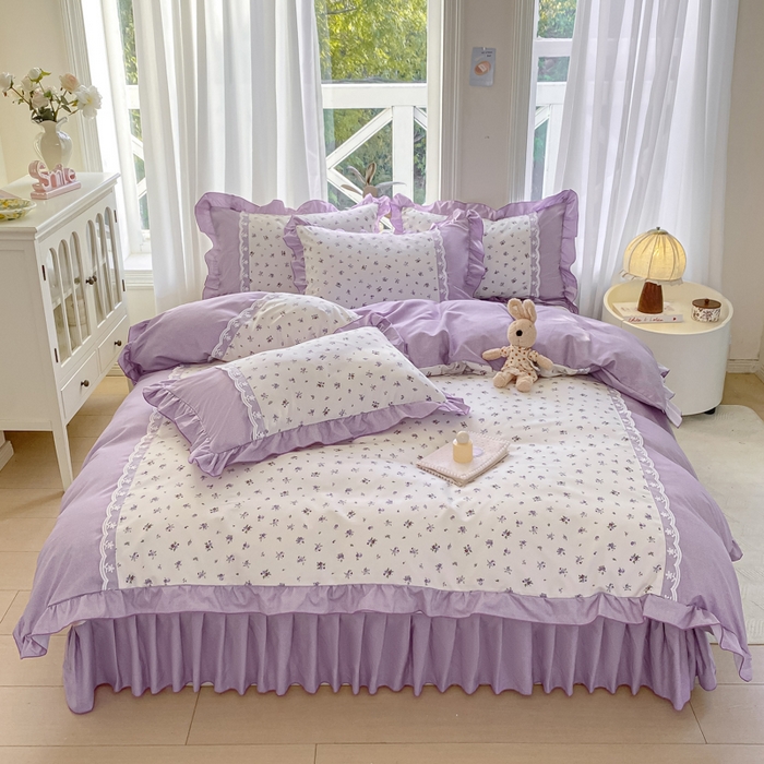 91家纺网 家纺一手货源 找家纺 （总）皇谱家纺 2025新款A类有氧木棉床裙四件套