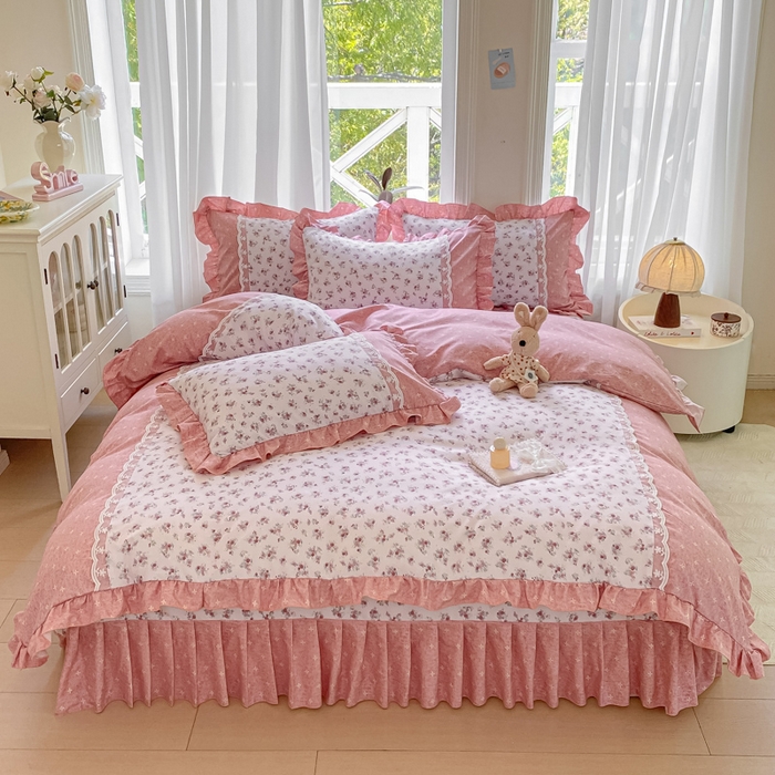 皇谱家纺 2025新款A类有氧木棉床裙四件套 北海恋人