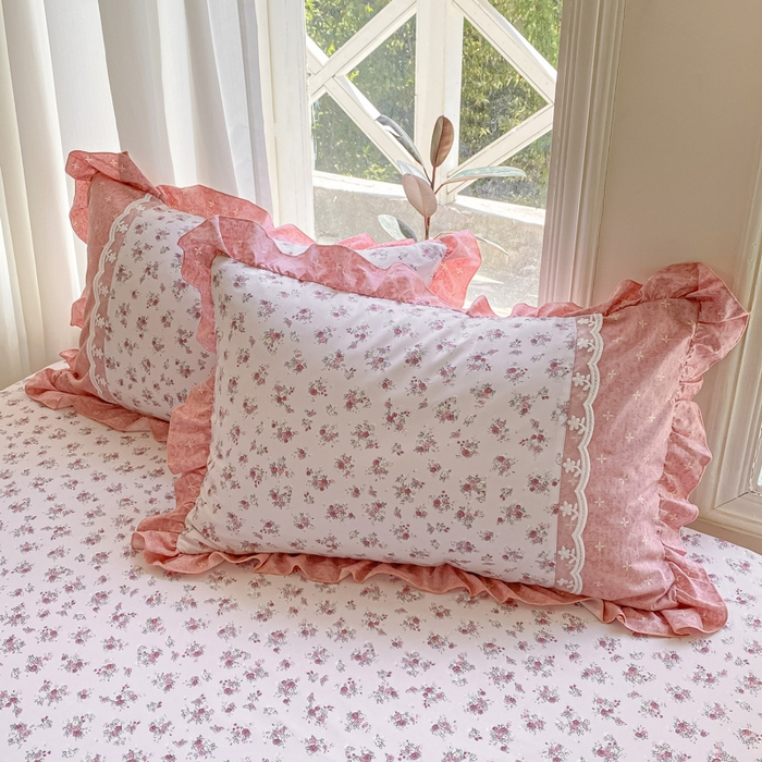 91家纺网 家纺一手货源 找家纺 皇谱家纺 2025新款A类有氧木棉床裙四件套 北海恋人