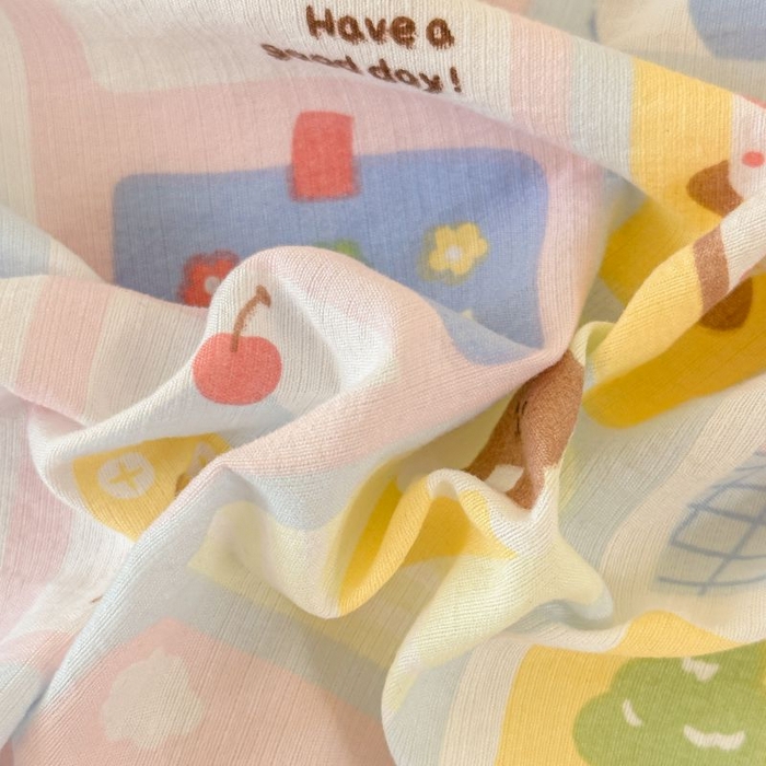 91家纺网 家纺一手货源 找家纺 温眠家纺 2025春夏新款A类云感棉双层纱床单单床单枕套三件套 春日花花