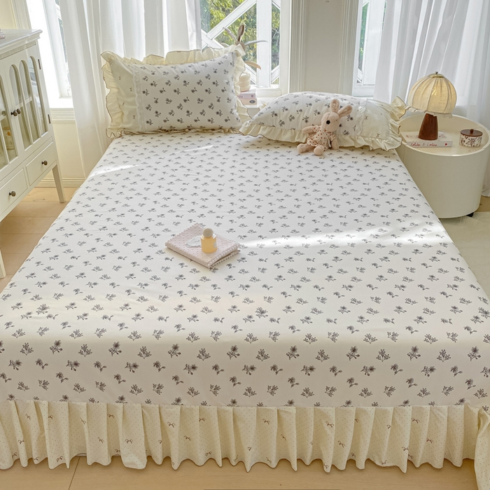 91家纺网 家纺一手货源 找家纺 皇谱家纺 2025新款A类有氧木棉床裙四件套 漫日之夏