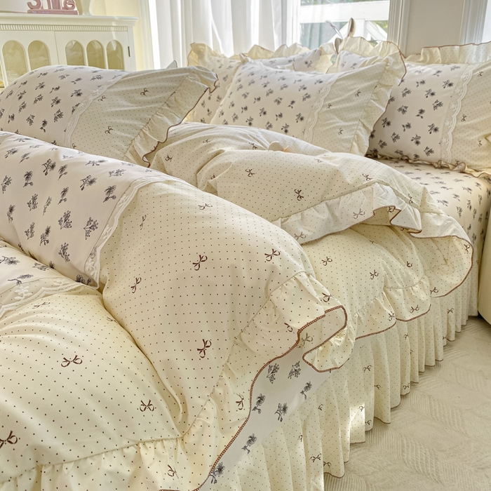 91家纺网 家纺一手货源 找家纺 皇谱家纺 2025新款A类有氧木棉床裙四件套 漫日之夏