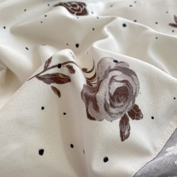 91家纺网 家纺一手货源 找家纺 皇谱家纺 2025新款A类有氧木棉床裙四件套 香奈时尚-米