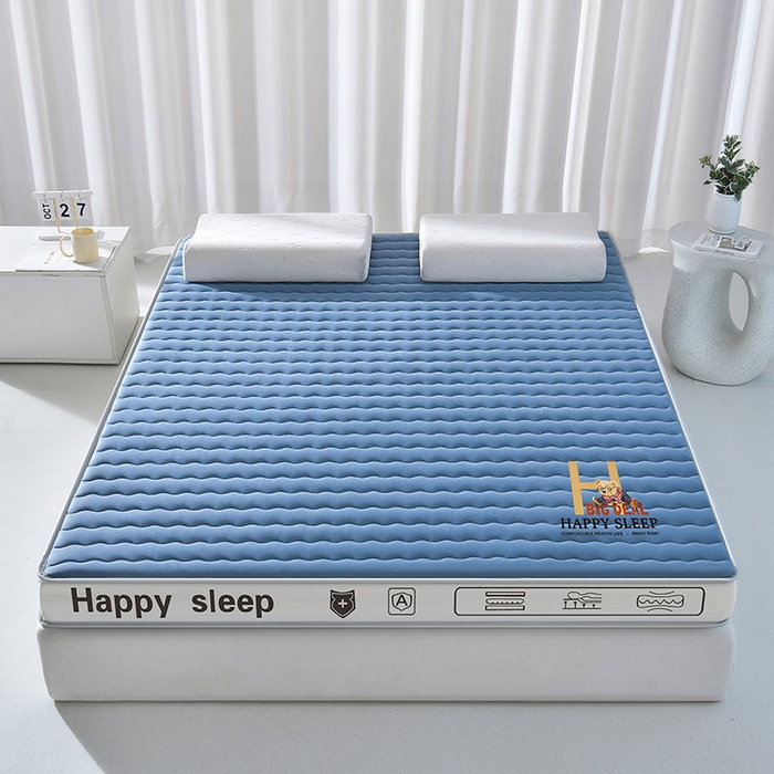 91家纺网 家纺一手货源 找家纺 顺发床垫 2025新款A类牛奶丝乳胶抗压棉床垫 H熊--蓝-6cm