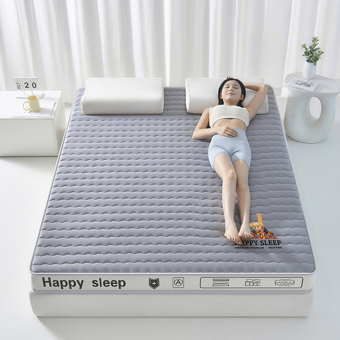 91家纺网 家纺一手货源 找家纺 顺发床垫 2025新款A类牛奶丝乳胶抗压棉床垫 H熊--灰-10cm