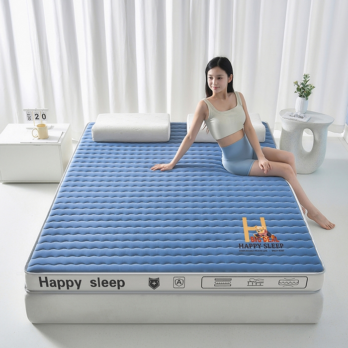 顺发床垫 2025新款A类牛奶丝乳胶抗压棉床垫 H熊--蓝-10cm