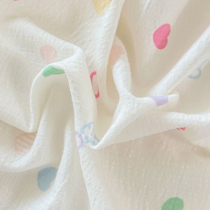 91家纺网 家纺一手货源 找家纺 温眠家纺 2025春夏新款A类云感棉双层纱床笠单床笠枕套三件套 浪漫邂逅