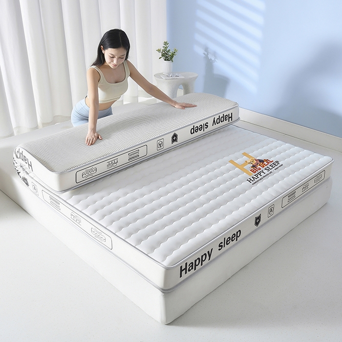 91家纺网 家纺一手货源 找家纺 顺发床垫 2025新款A类牛奶丝乳胶记忆海绵床垫 H熊--白-9cm