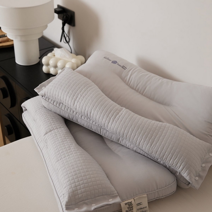91家纺网 家纺一手货源 找家纺 境月枕芯坊 2025新款好搭档二合一枕系列枕头枕芯 灰 48*74cm/只
