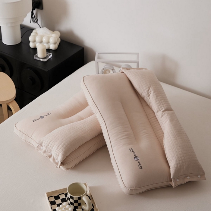 91家纺网 家纺一手货源 找家纺 境月枕芯坊 2025新款好搭档二合一枕系列枕头枕芯 咖 48*74cm/只