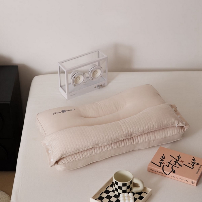 91家纺网 家纺一手货源 找家纺 境月枕芯坊 2025新款好搭档二合一枕系列枕头枕芯 咖 48*74cm/只