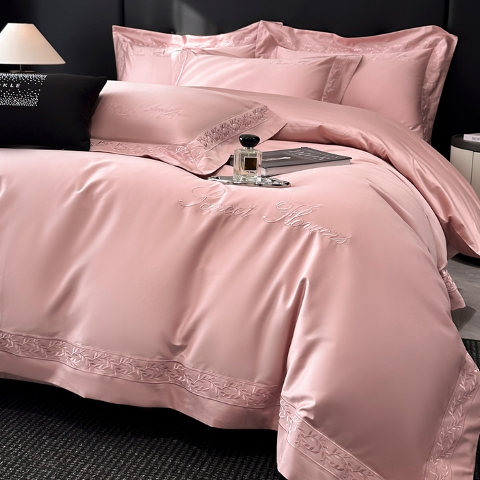 91家纺网 家纺一手货源 找家纺 安妮家居 2025新款全棉纯棉A类麦穗系列四件套 麦穗-豆沙