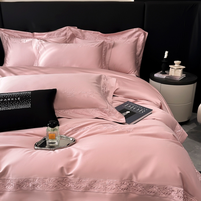 91家纺网 家纺一手货源 找家纺 安妮家居 2025新款全棉纯棉A类麦穗系列四件套 麦穗-豆沙