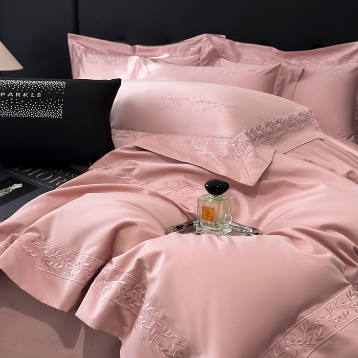 91家纺网 家纺一手货源 找家纺 安妮家居 2025新款全棉纯棉A类麦穗系列四件套 麦穗-豆沙