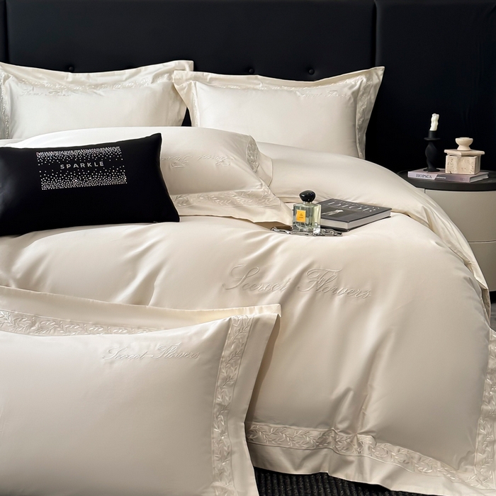 91家纺网 家纺一手货源 找家纺 安妮家居 2025新款全棉纯棉A类麦穗系列四件套 麦穗-米白