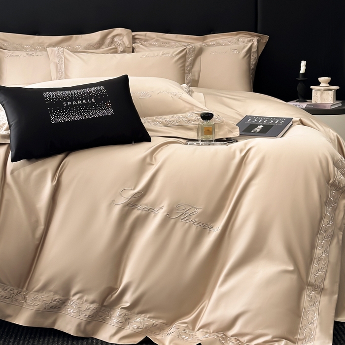 91家纺网 家纺一手货源 找家纺 安妮家居 2025新款全棉纯棉A类麦穗系列四件套 麦穗-驼色