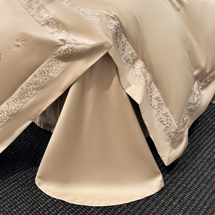 91家纺网 家纺一手货源 找家纺 安妮家居 2025新款全棉纯棉A类麦穗系列四件套 麦穗-驼色