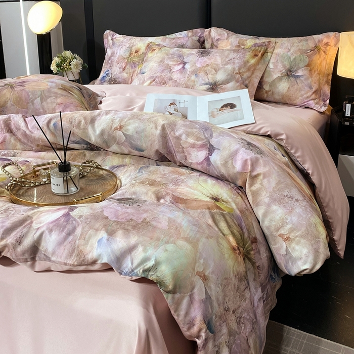 91家纺网 家纺一手货源 找家纺 大麦乐田 2025新款四件套 釉彩