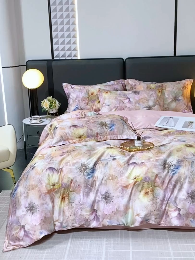 91家纺网 家纺一手货源 找家纺 大麦乐田 2025新款四件套 釉彩