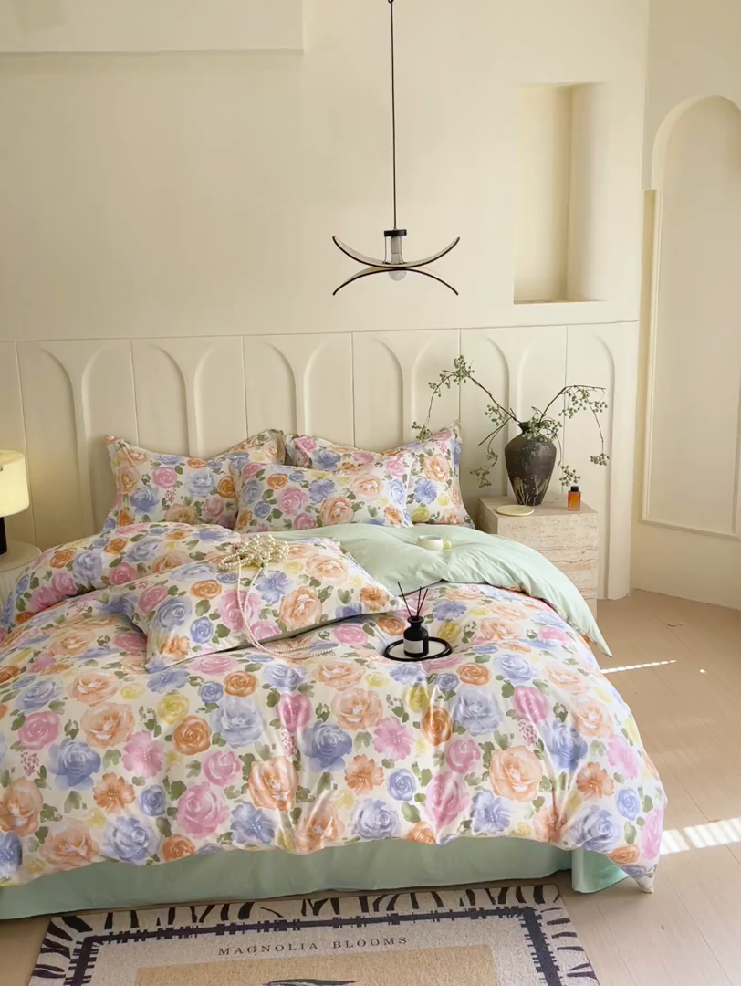 91家纺网 家纺一手货源 找家纺 （总）大麦乐田 2025新款小法式轻奢风四件套