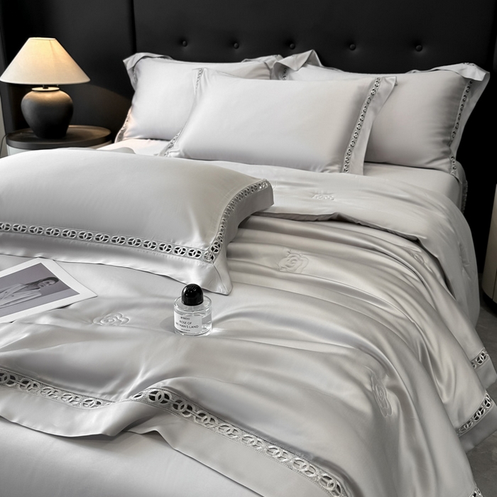 91家纺网 家纺一手货源 找家纺 安妮家居 2025新款莱赛尔天丝CoCo小香夏被子被芯夏凉被空调被 冰川灰