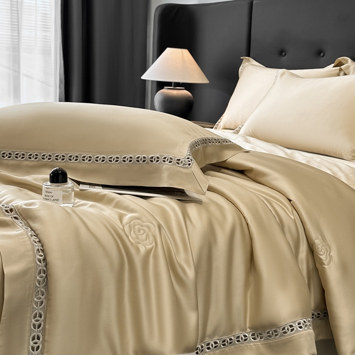 91家纺网 家纺一手货源 找家纺 安妮家居 2025新款莱赛尔天丝CoCo小香夏被子被芯夏凉被空调被 大麦色