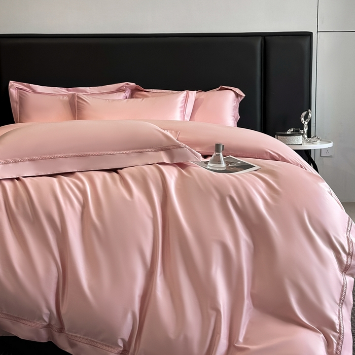 91家纺网 家纺一手货源 找家纺 安妮家居2025新款全棉A类镂空秘境四件套 秘境-蜜桃粉