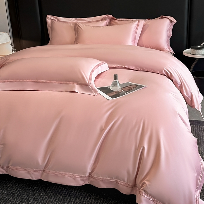 91家纺网 家纺一手货源 找家纺 安妮家居2025新款全棉A类镂空秘境四件套 秘境-蜜桃粉