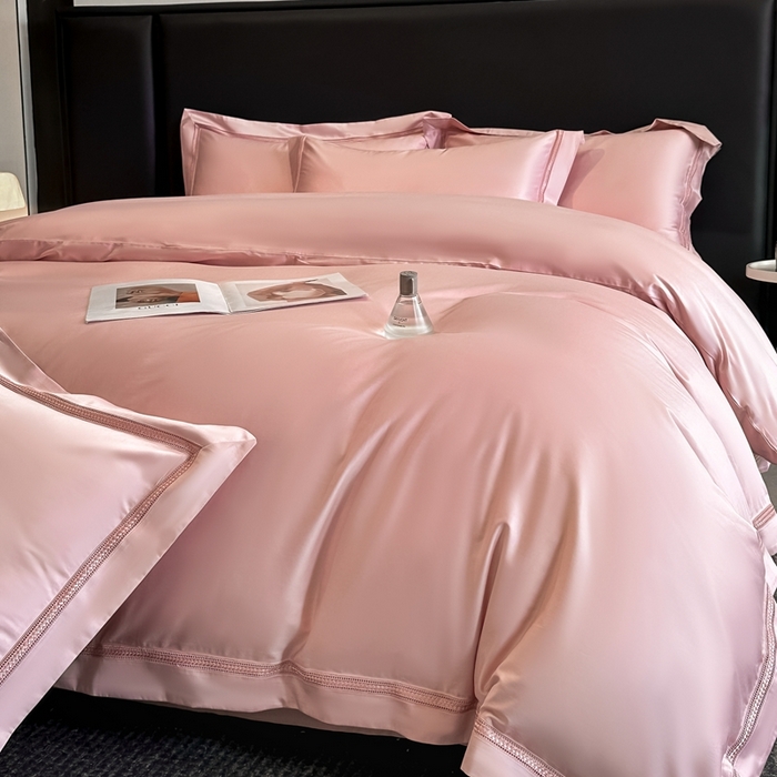 91家纺网 家纺一手货源 找家纺 安妮家居2025新款全棉A类镂空秘境四件套 秘境-蜜桃粉