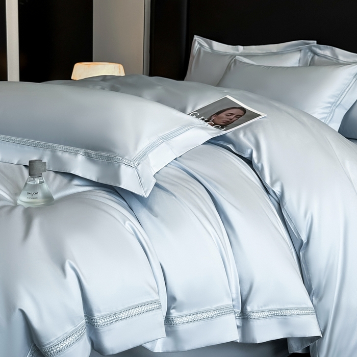 91家纺网 家纺一手货源 找家纺 安妮家居2025新款全棉A类镂空秘境四件套 秘境-蔚蓝