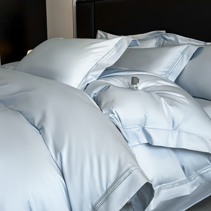 91家纺网 家纺一手货源 找家纺 安妮家居2025新款全棉A类镂空秘境四件套 秘境-蔚蓝