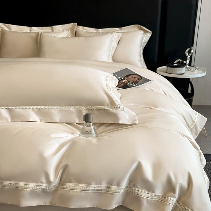 91家纺网 家纺一手货源 找家纺 安妮家居2025新款全棉A类镂空秘境四件套 秘境-象牙白