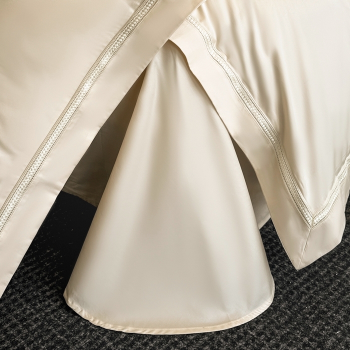 91家纺网 家纺一手货源 找家纺 安妮家居2025新款全棉A类镂空秘境四件套 秘境-象牙白